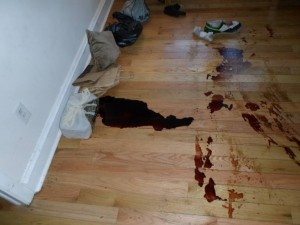 Cleanup of blood in a Baltimore murder