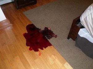 Blood Soaked Floorboards needing replacement